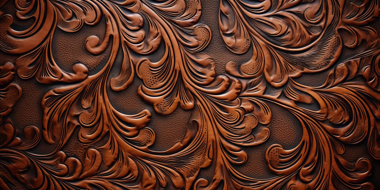 Hand-tooled leather detail